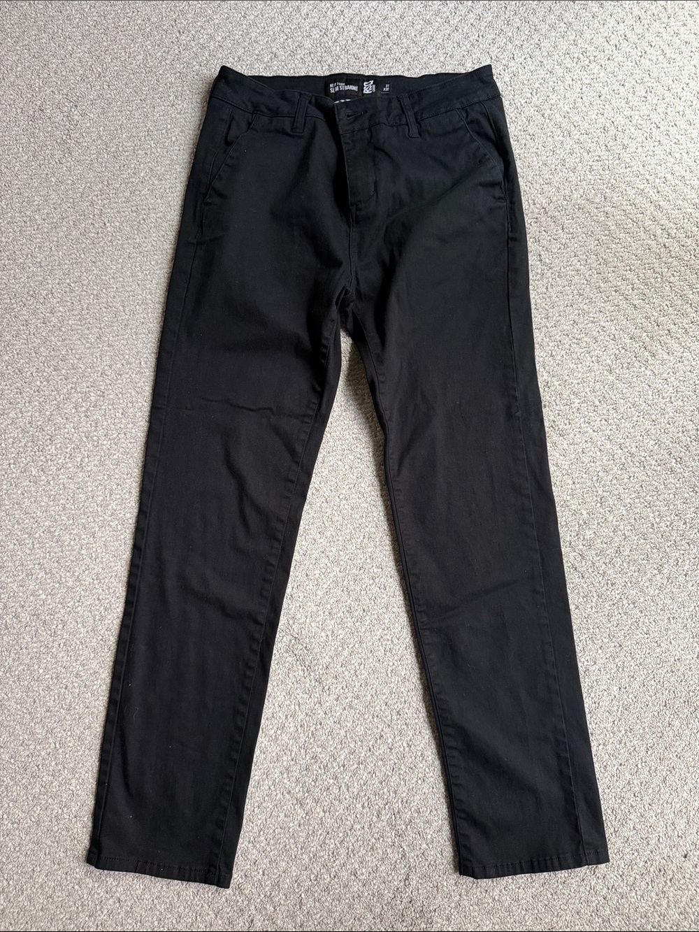 RSQ Black Slim Straight Chinos